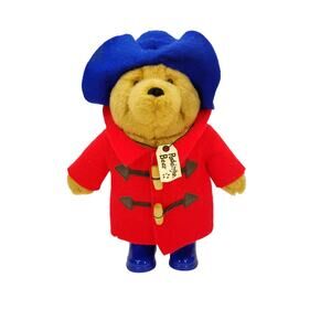 Paddington Bear Plush Stuffed Toy Red Coat Blue Hat Boots 2007 Augusta Du Bay